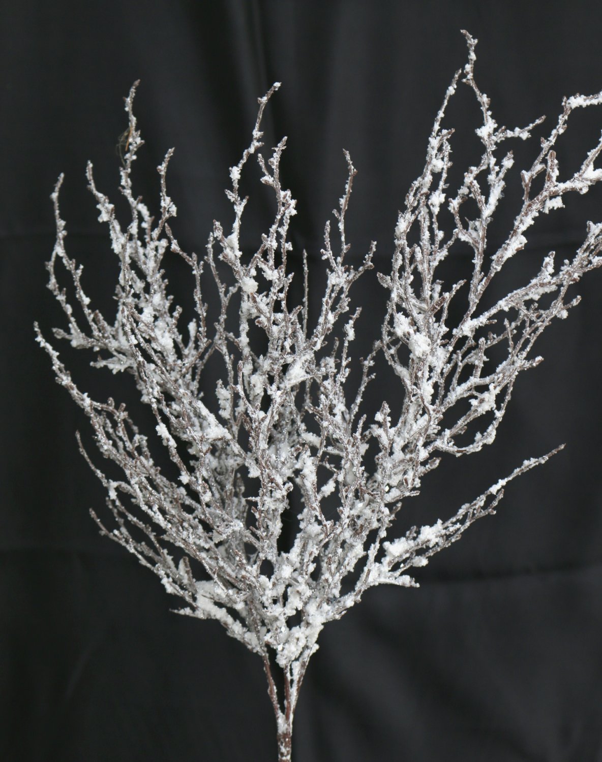 Künstlicher Dekozweig mit Schnee, 53 cm, frost-braun