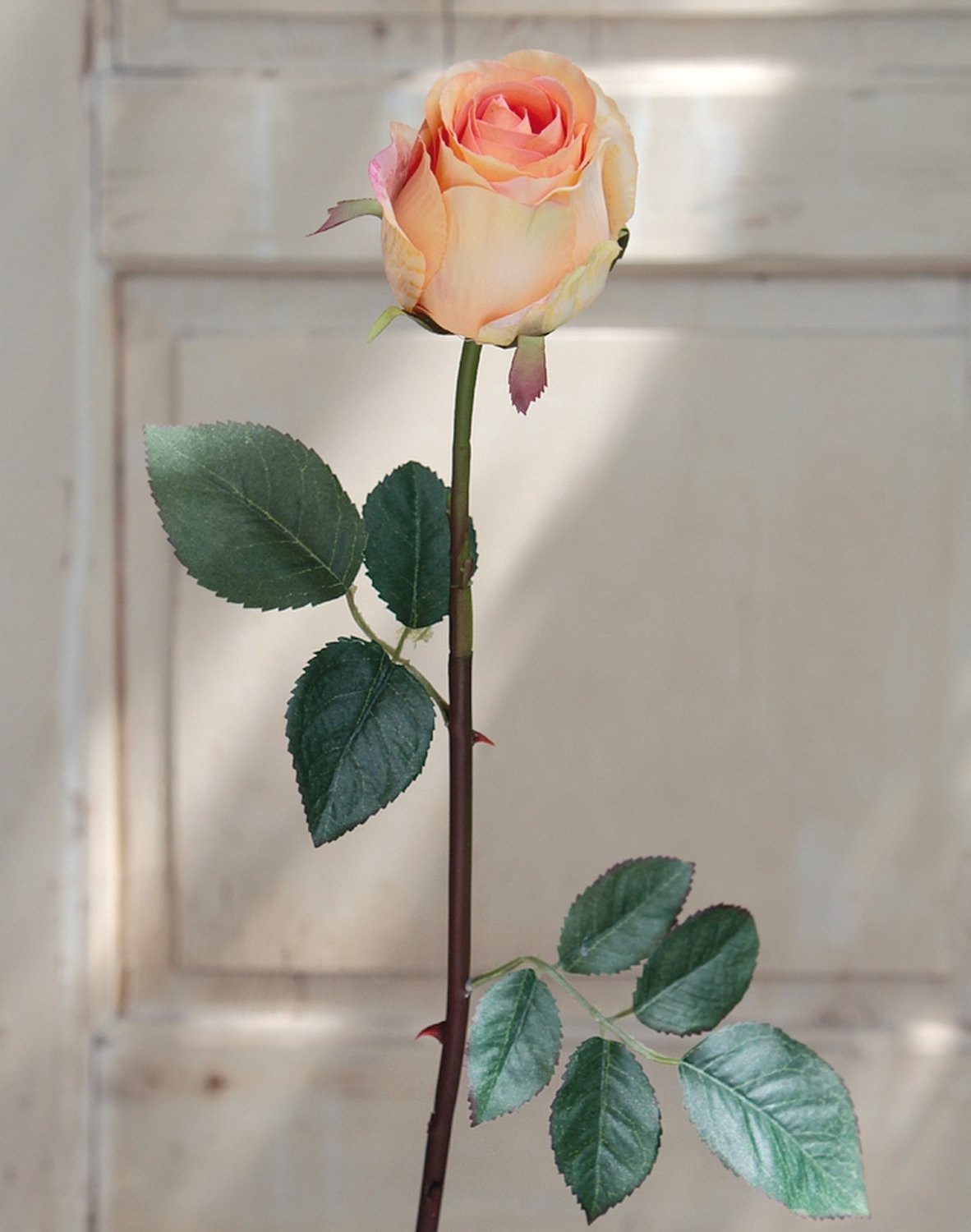 Rosa artificiale 58 cm, giallo-arancione