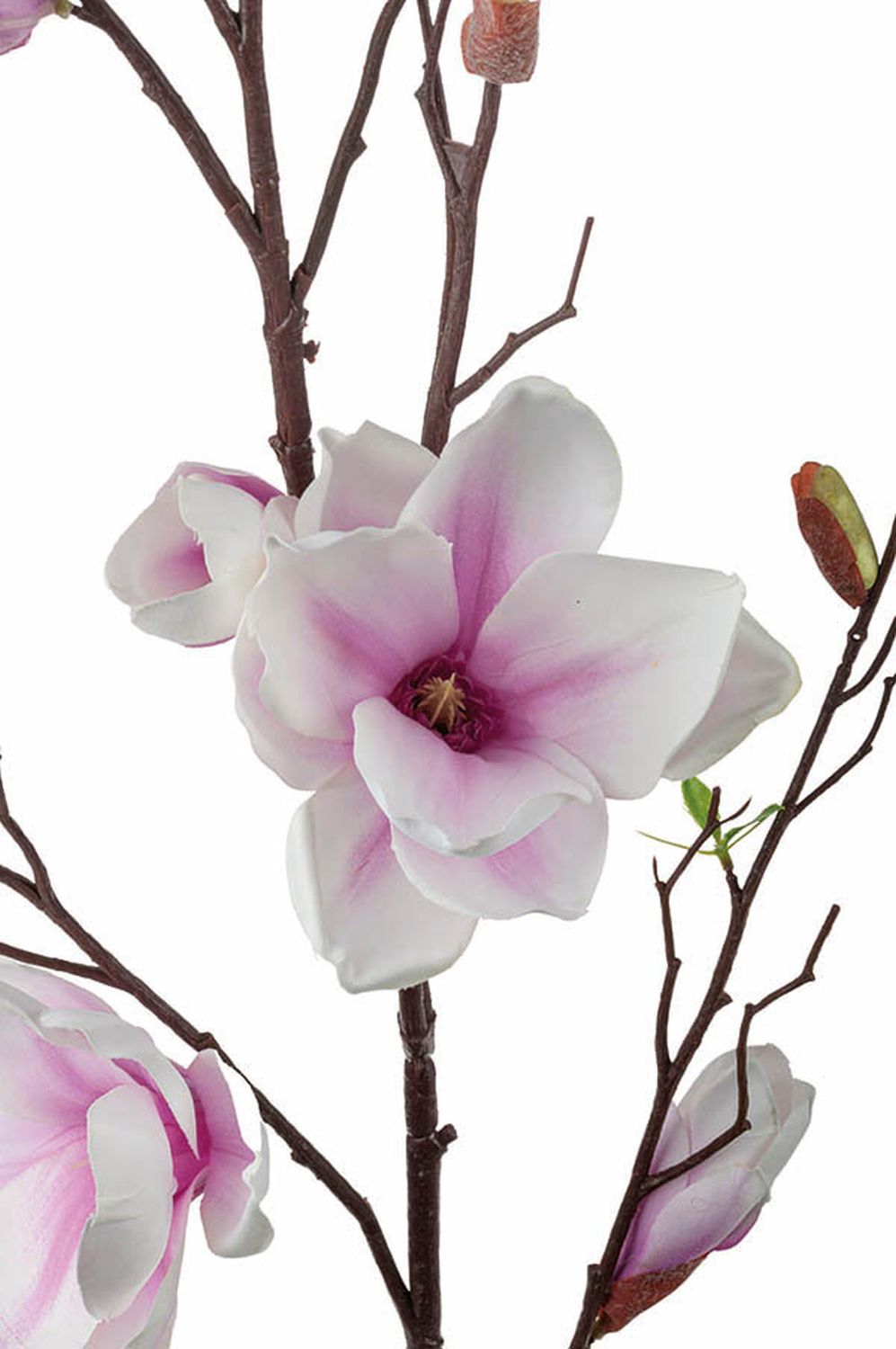Faux magnolia blossom branch, 115 cm, rose-purple