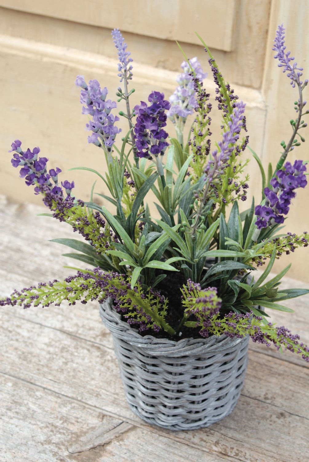 Künstlicher Lavendel im Korb, 30 cm, dunkelviolett