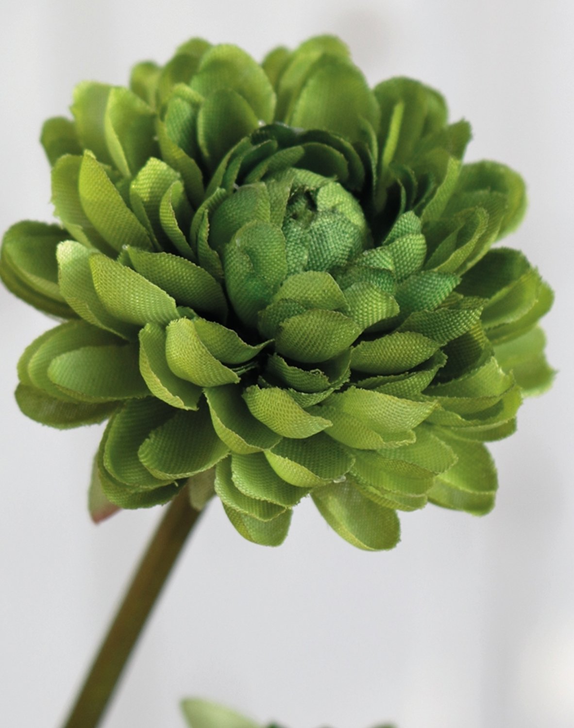 Crisantemo artificiale, 5 fiori, 68 cm, verde