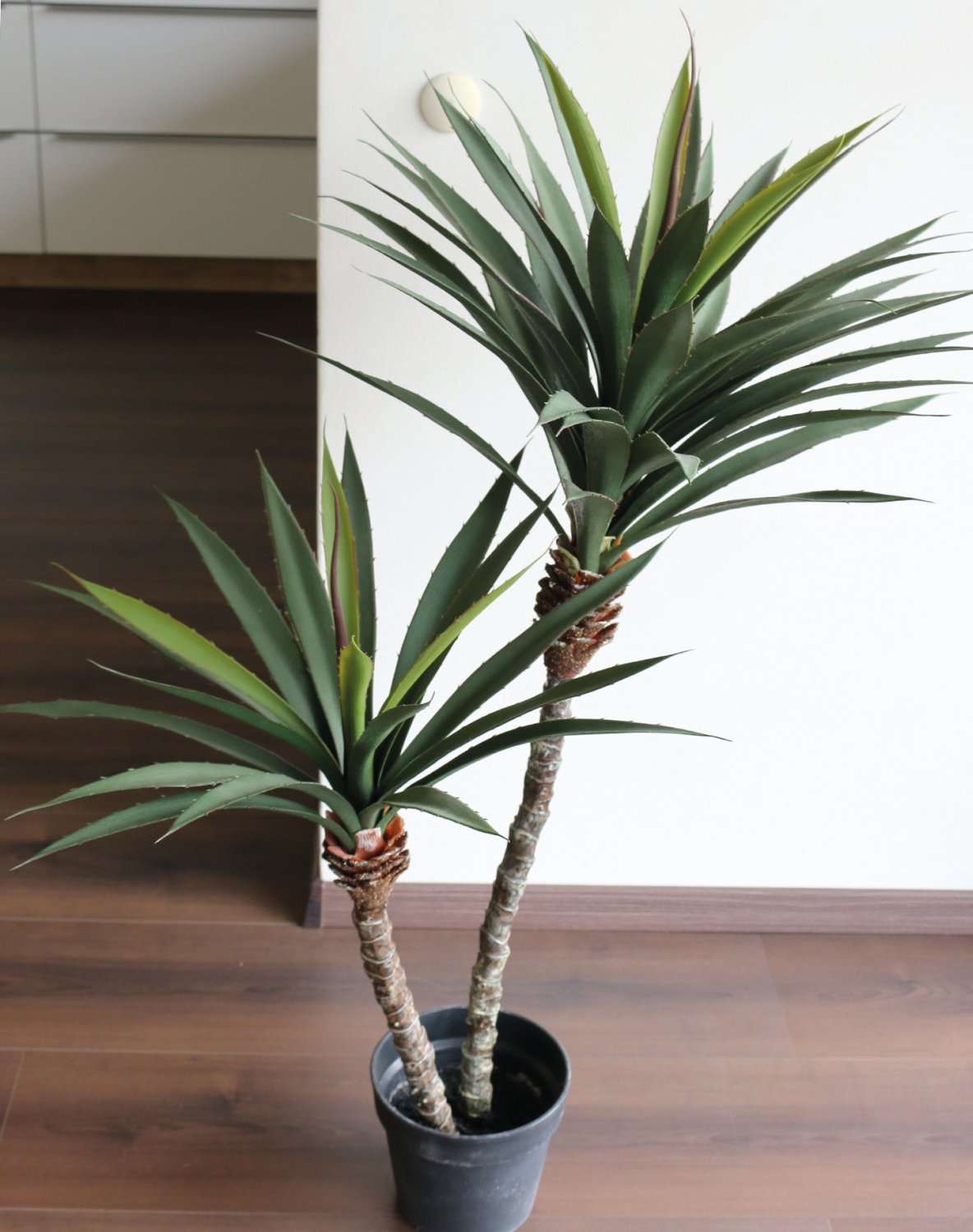 Künstliche Palme, 2-fach, getopft, 115 cm, grün
