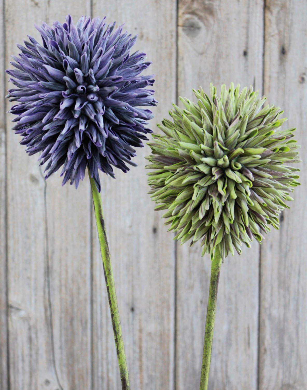 Artificial soft flower 'allium', 80 cm, green