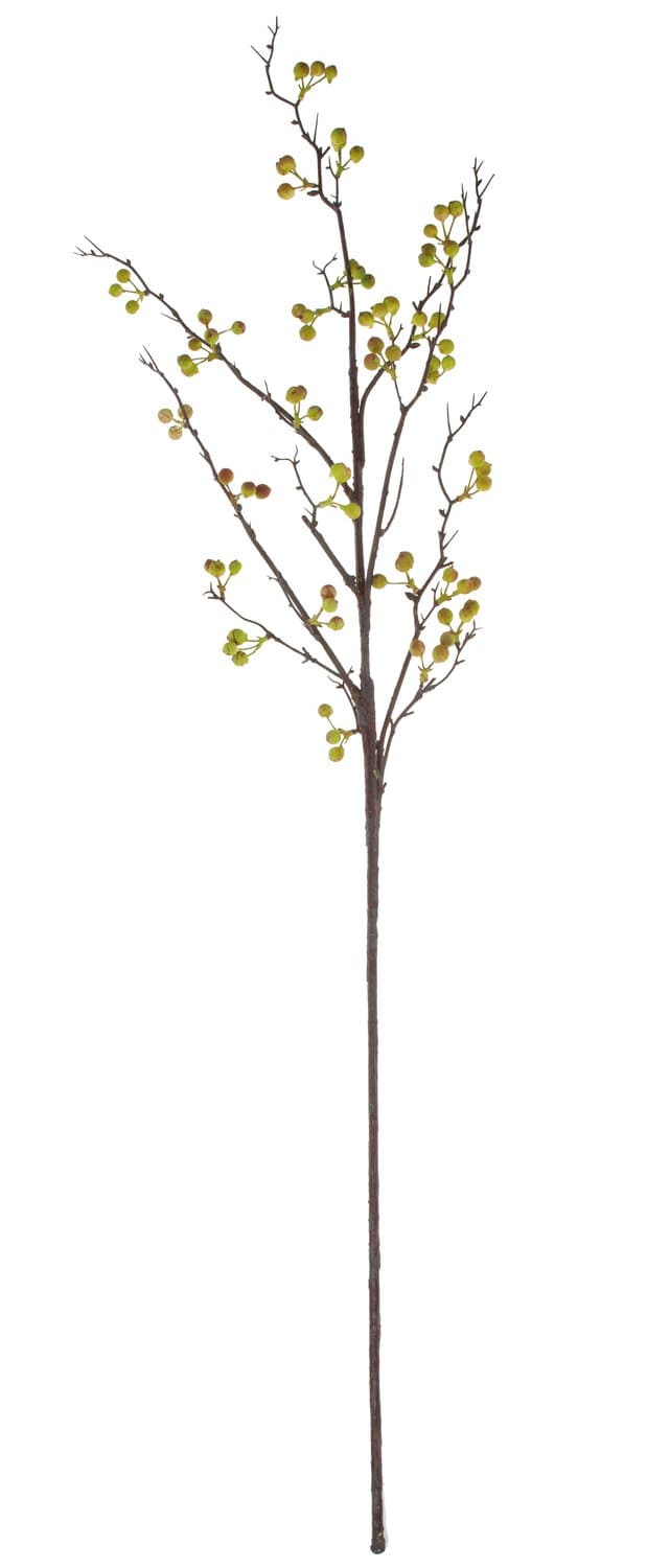 Fake branch with berries, 119 cm, green