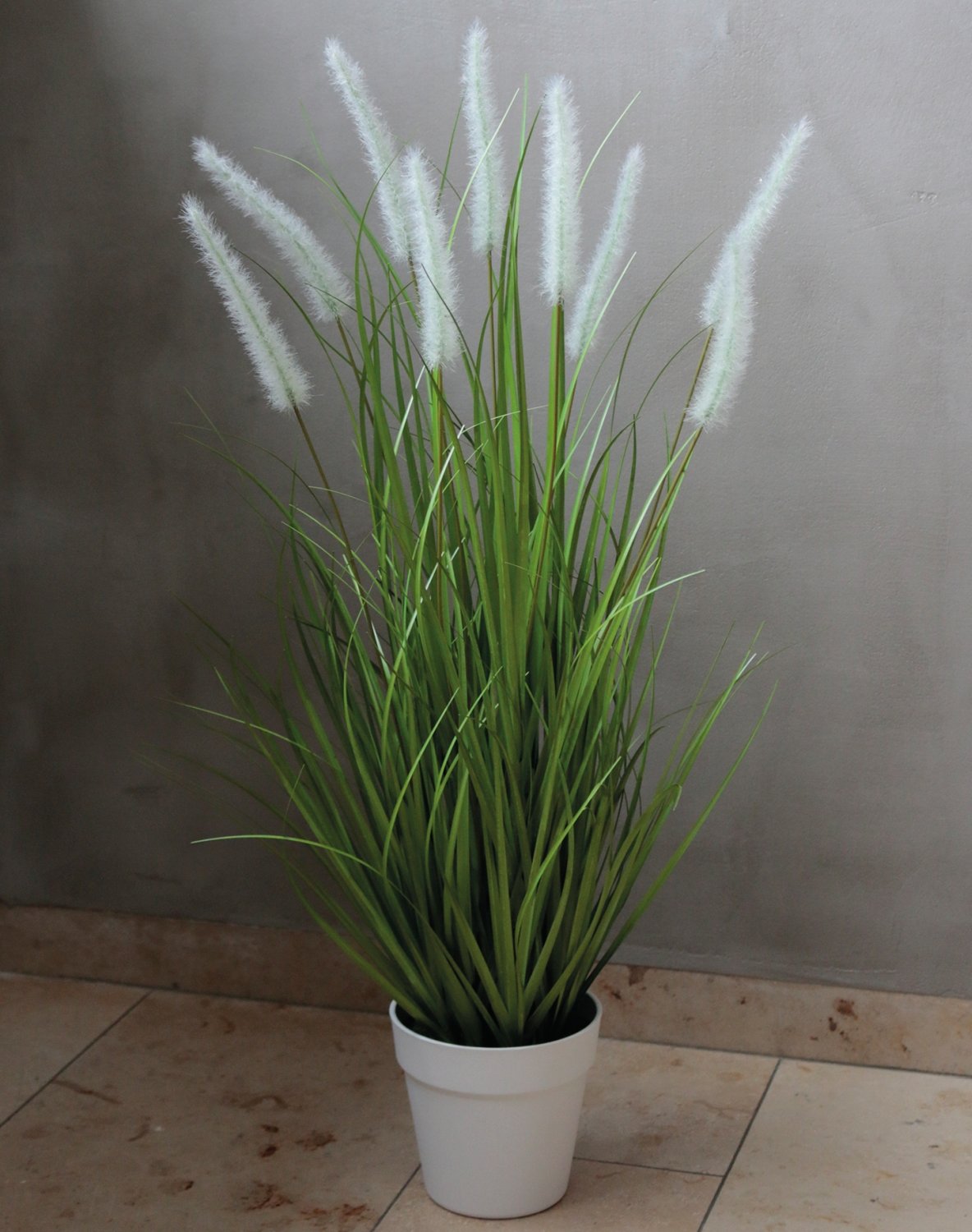 Künstlicher Grasbüschel 'Lampenputzergras', getopft, 76 cm, grün-weiß Künstlicher Grasbüschel 'Lampenputzergras', getopft, 76 cm, grün-weiß
