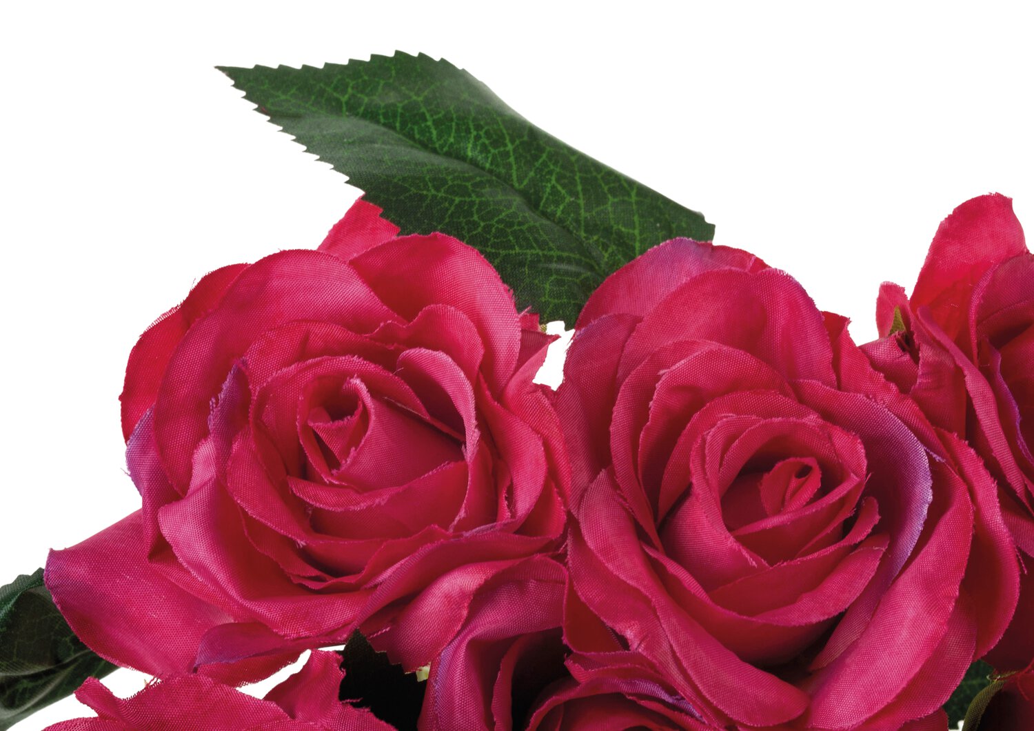 Künstlicher Rosenstrauß mit 9 Blüten, 25 cm, pink
