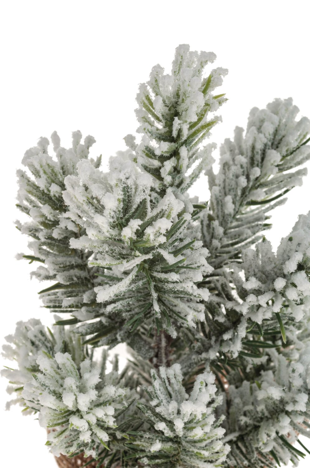 Kunst Tannenbaum im Jutesack, 20 cm, grün-weiß
