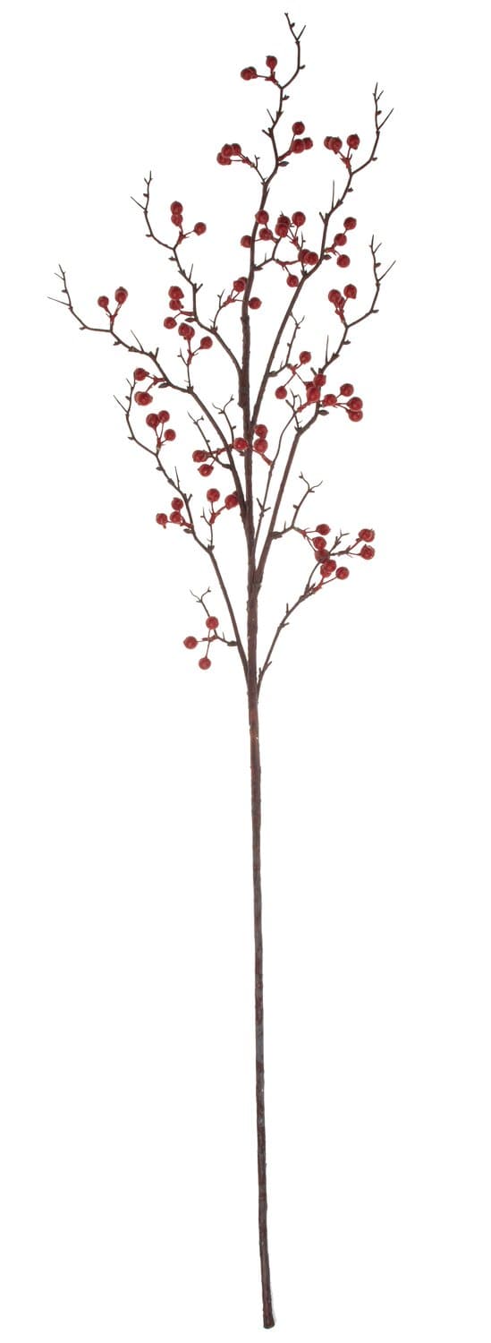 Artificial berry branch, 119 cm, red