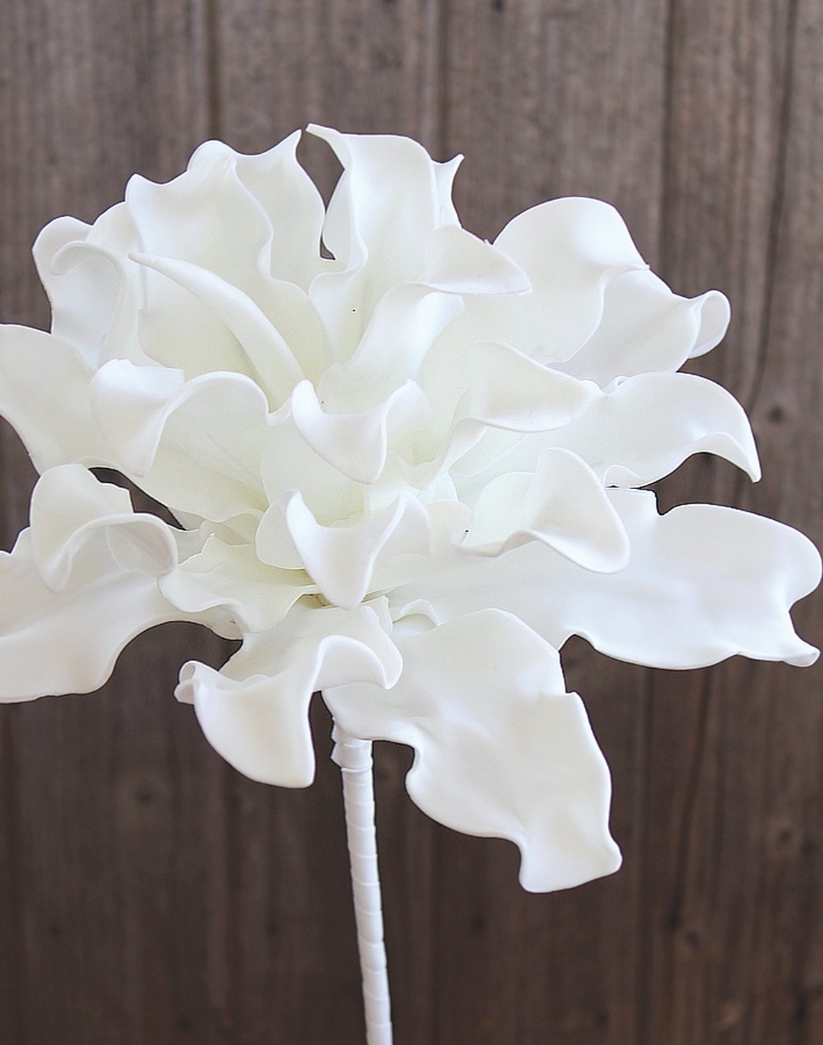 Artificial protea soft flower, 38 cm, pure white