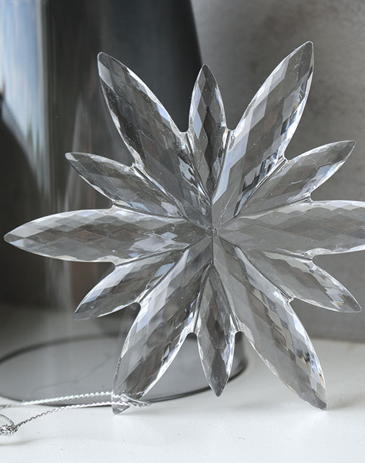 Decoration snowflakes, acrylic, 3 mixed variants, Ø 11-12 cm 
