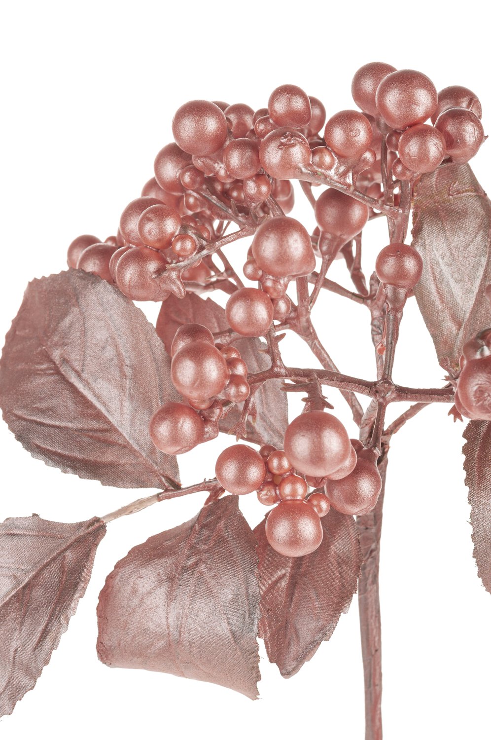 Fake berry branch "Vintage", 30 cm, pink-gold