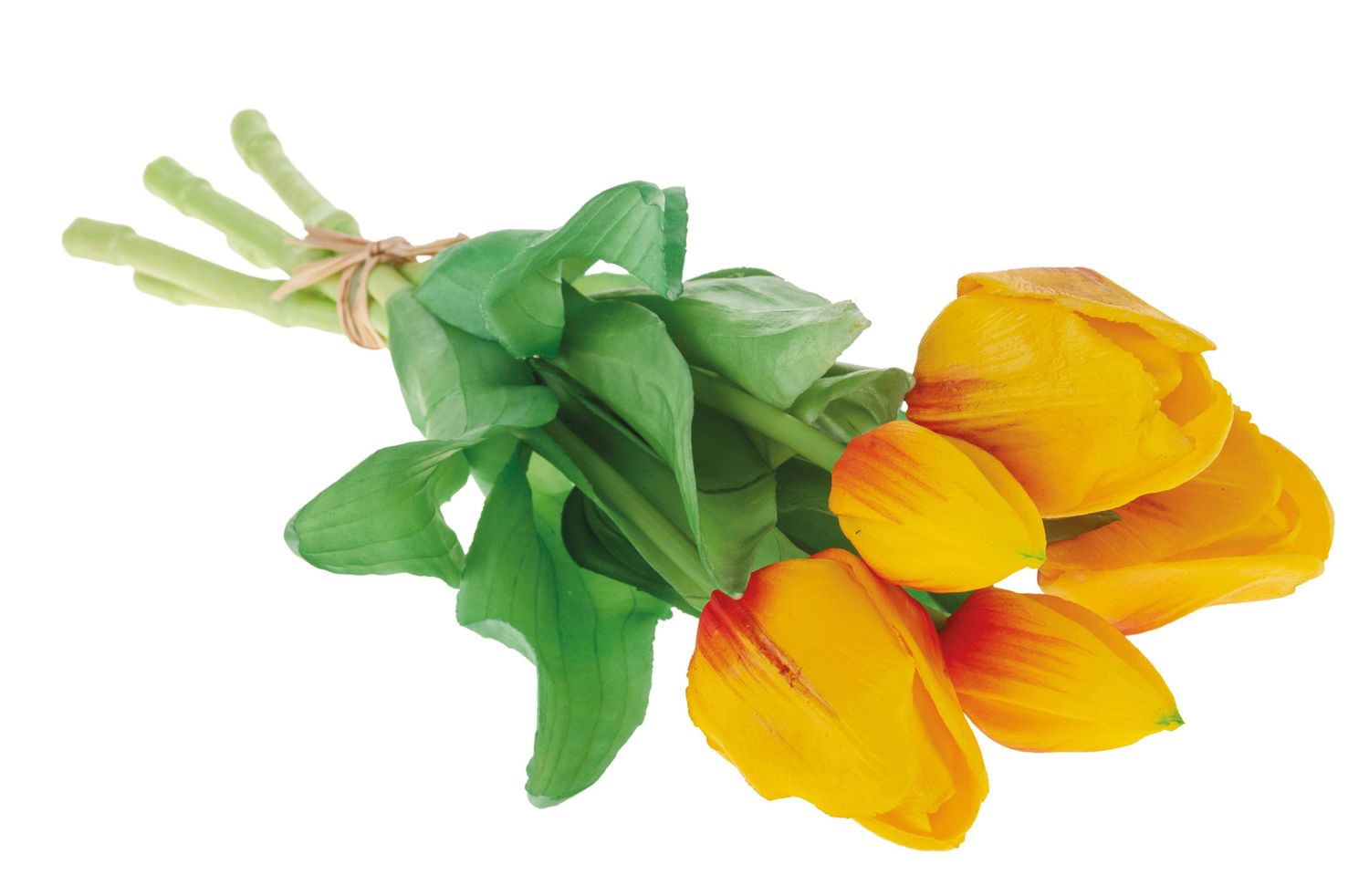 Mazzo di tulipani artificiali, 5 fiori, 28 cm, arancione