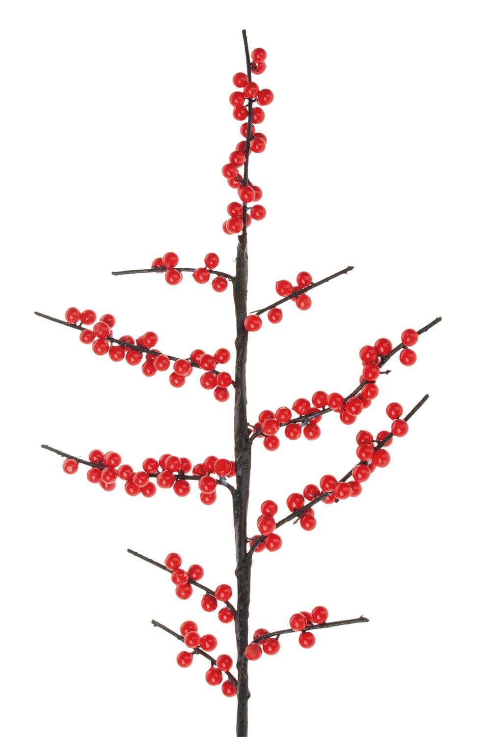 Artificial branch with holly berries, 81 cm, red