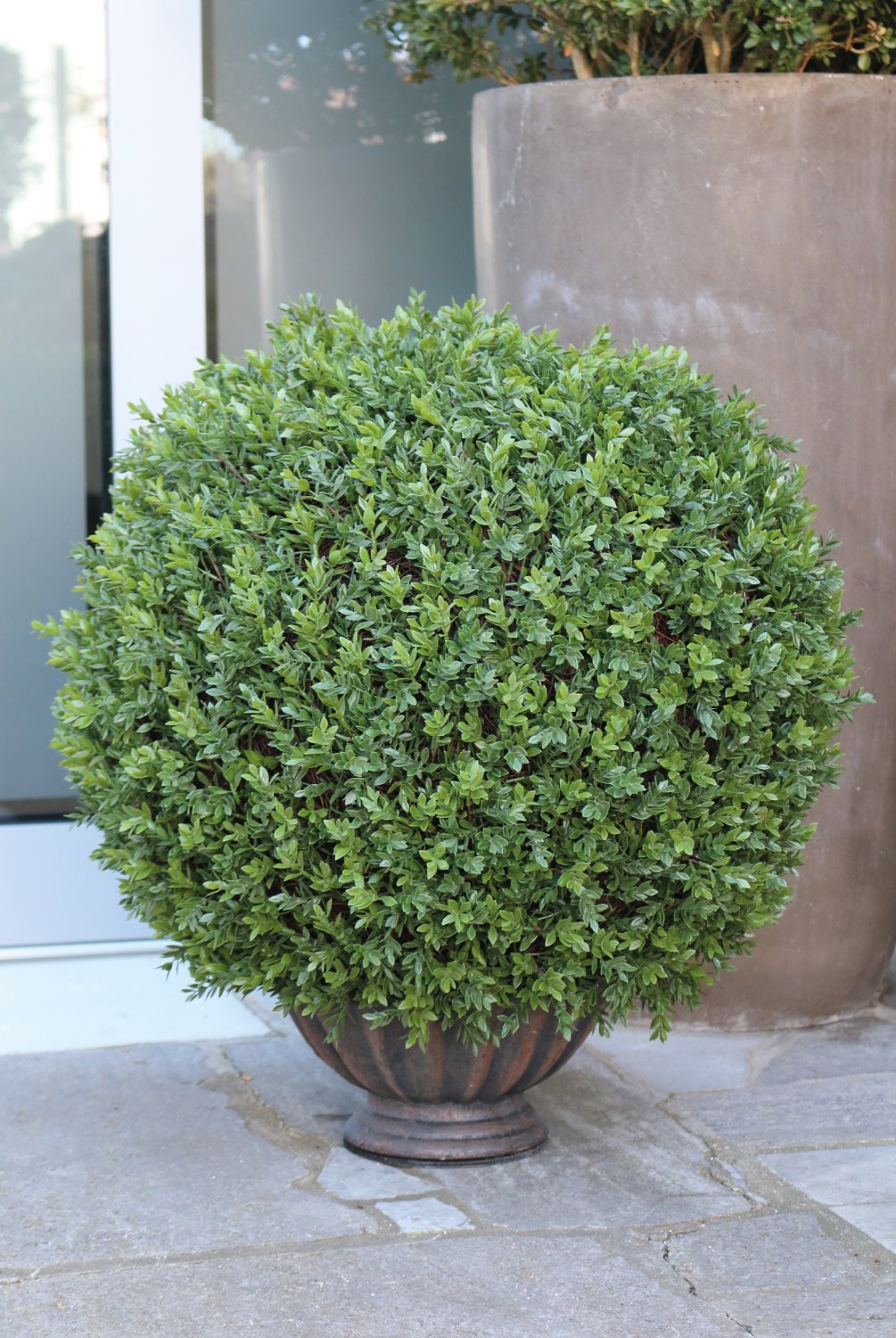 Künstliche Buchsbaumkugel aus Kunststoff, getopft, 60 cm, grün