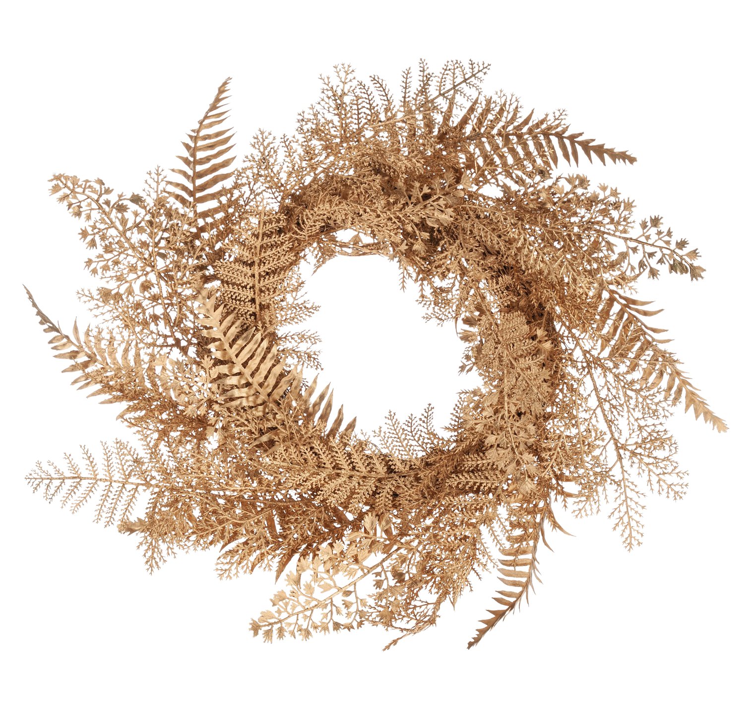 Artificial fern branch "Vintage", Ø 46 cm, gold