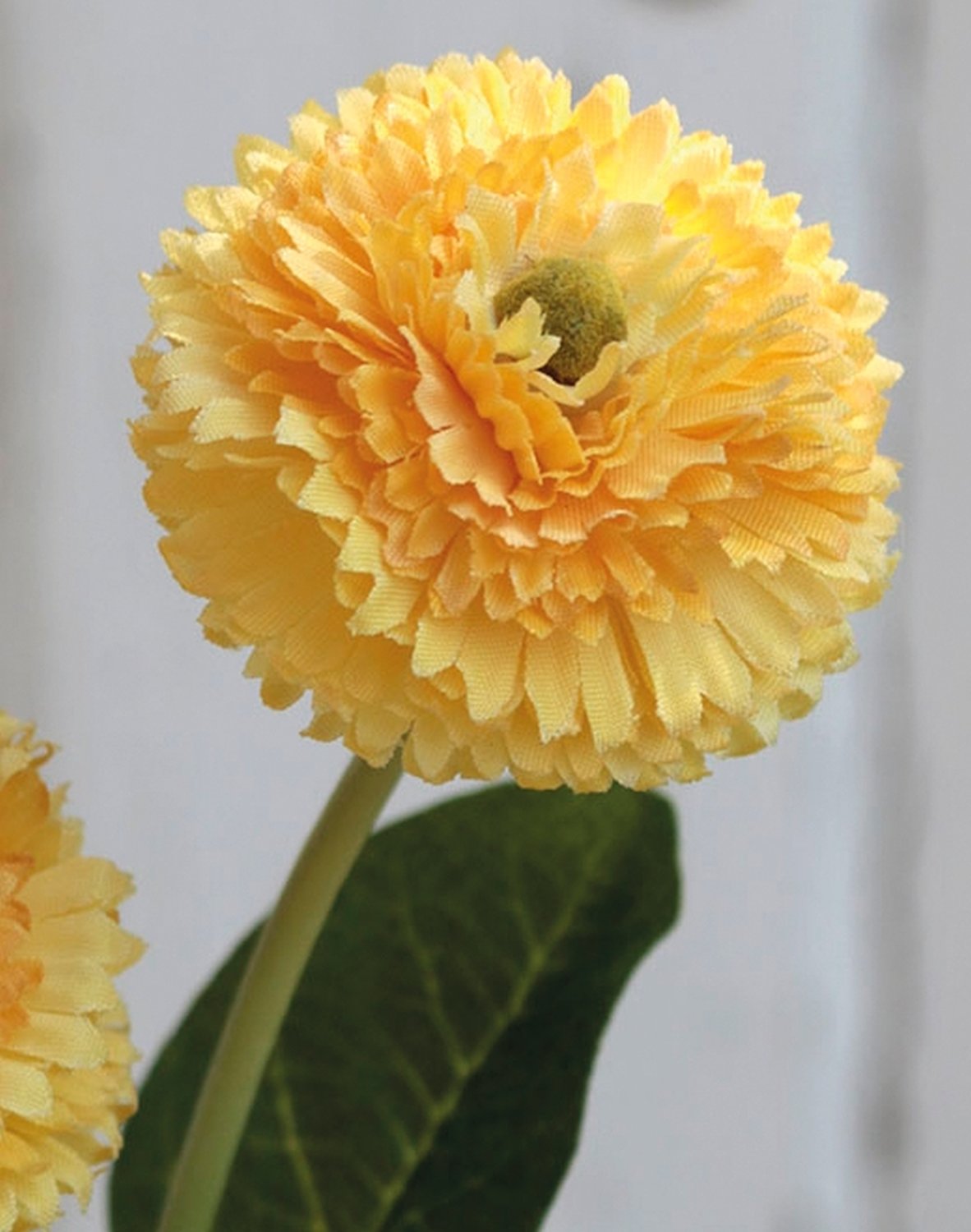 Bellis artificiale su gambo, 2 fiori, 26 cm, giallo