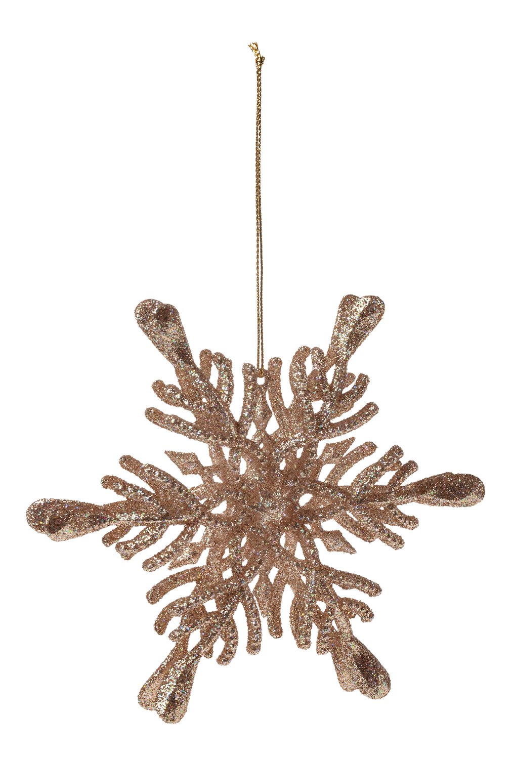 Cristallo di neve decorativo in acrilico, 2 pezzi, Ø 13 cm, thé-gold