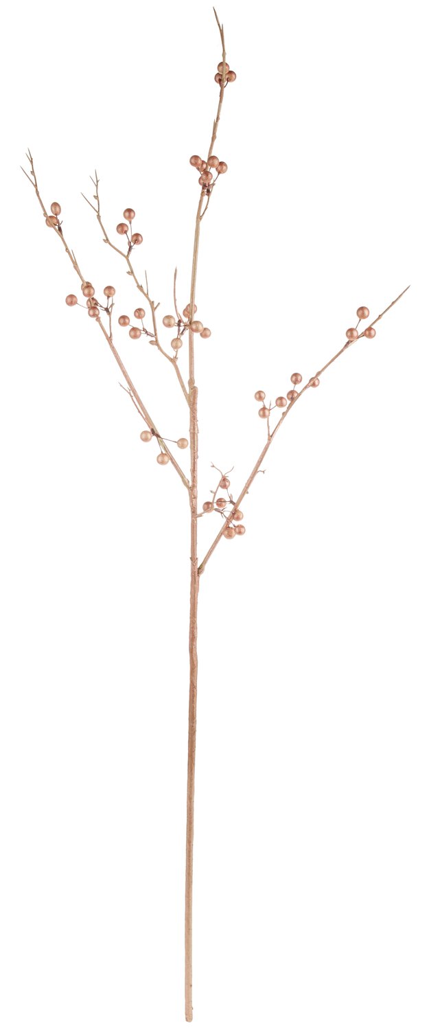 Artificial berry branch "Vintage", 99cm, champagne-camelie