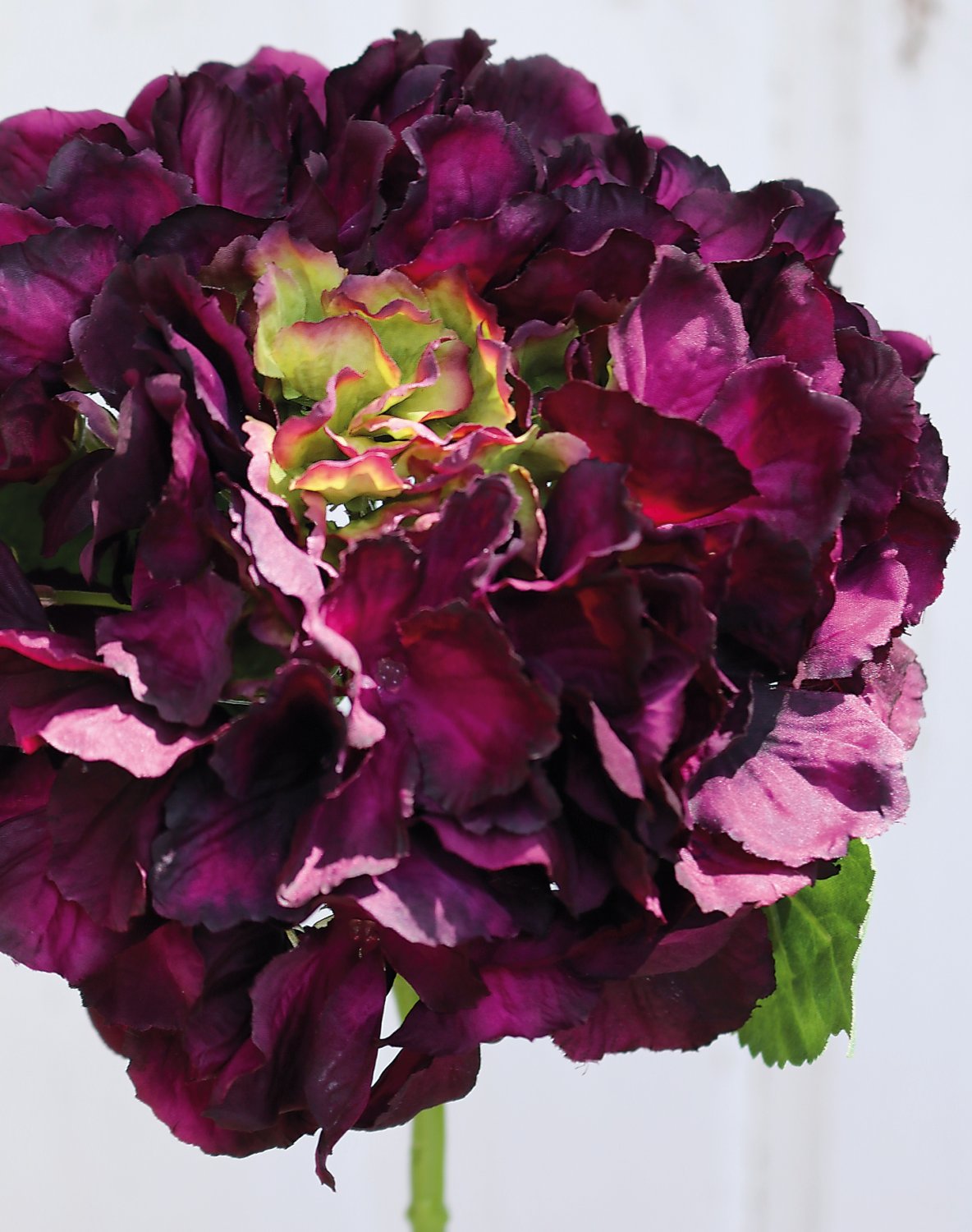 Hydrangea silk flower, 40 cm, antique-dark rose