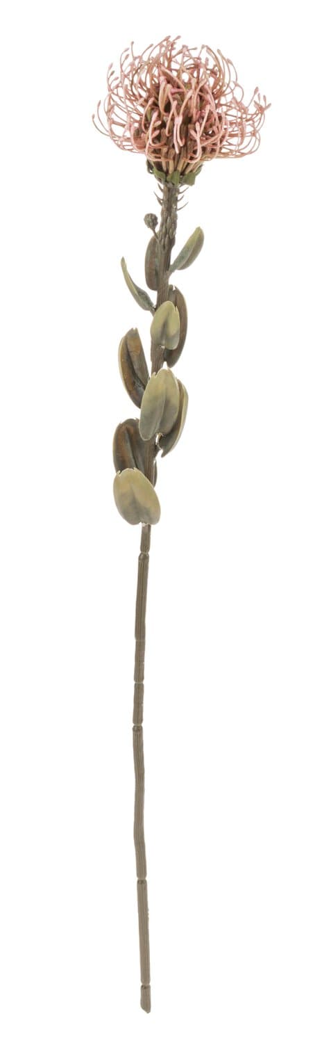 Kunst Protea "Vintage", 61 cm, antik-dunkelrosa