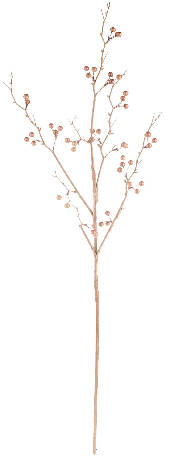 Artificial berry branch "Vintage", 99 cm, pink-gold