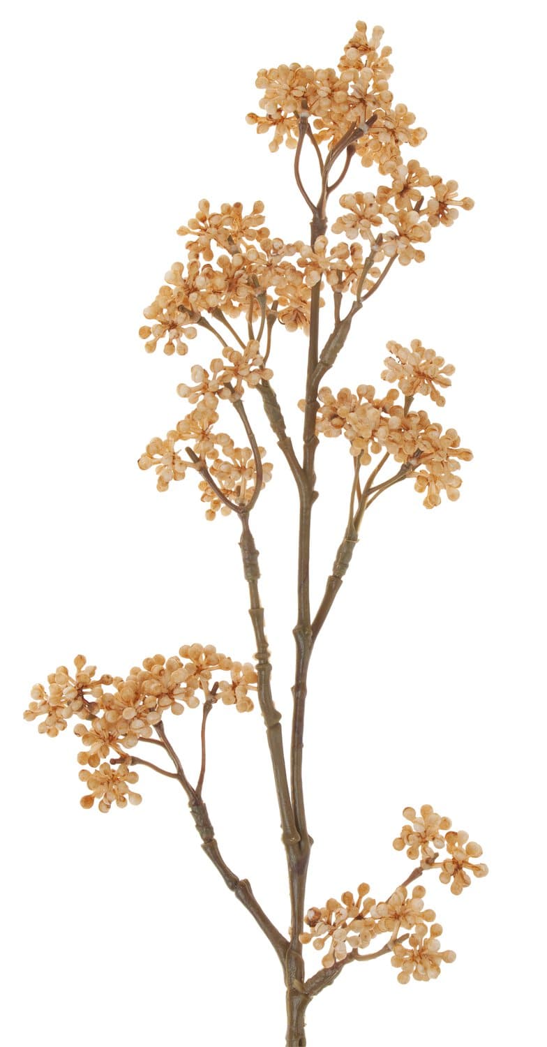 Fake Callicarpa branch, 43 cm, cream-yellow