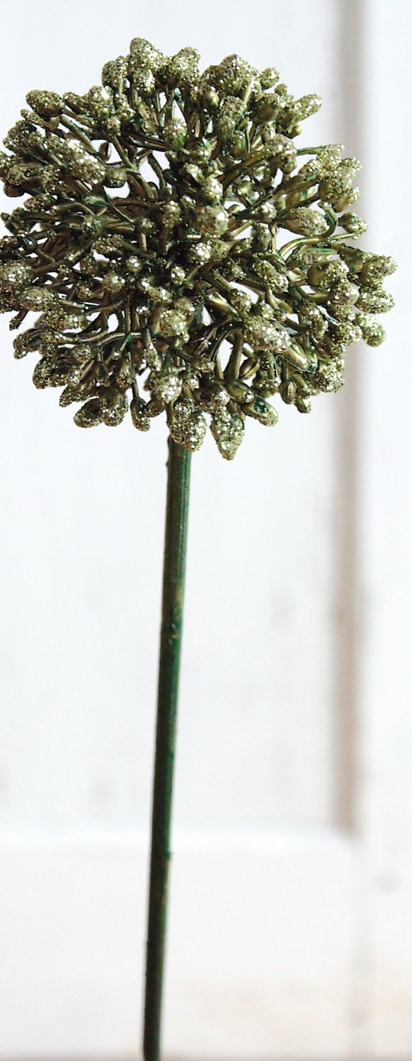 Artificial allium, 45 cm, green-gold