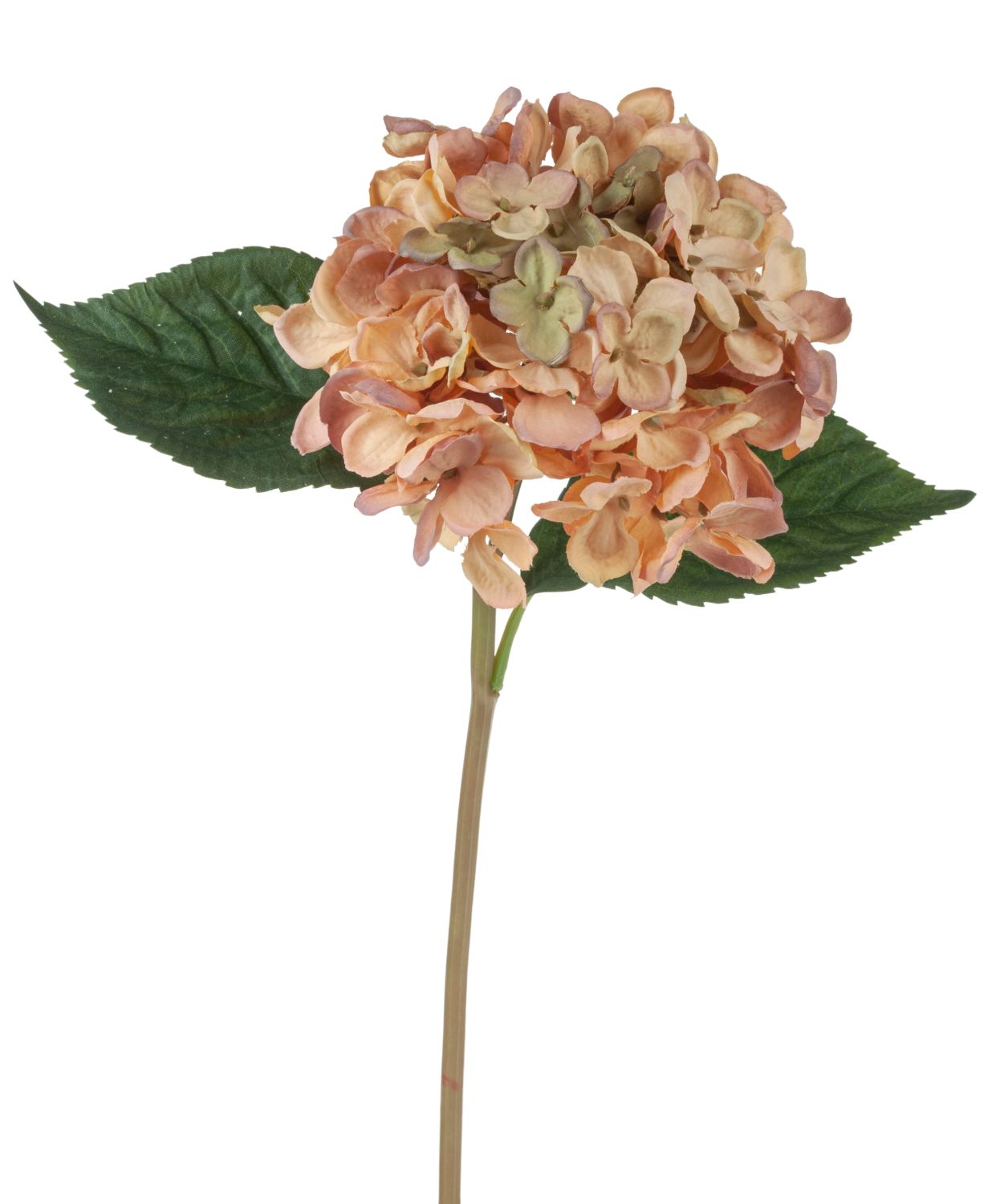 Faux flower hydrangea, 43 cm, dark pink-green