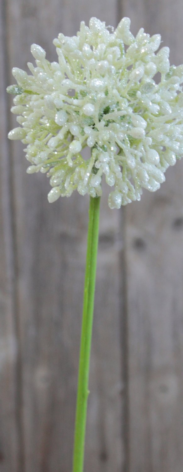 Artificial allium, 45 cm, frosted green