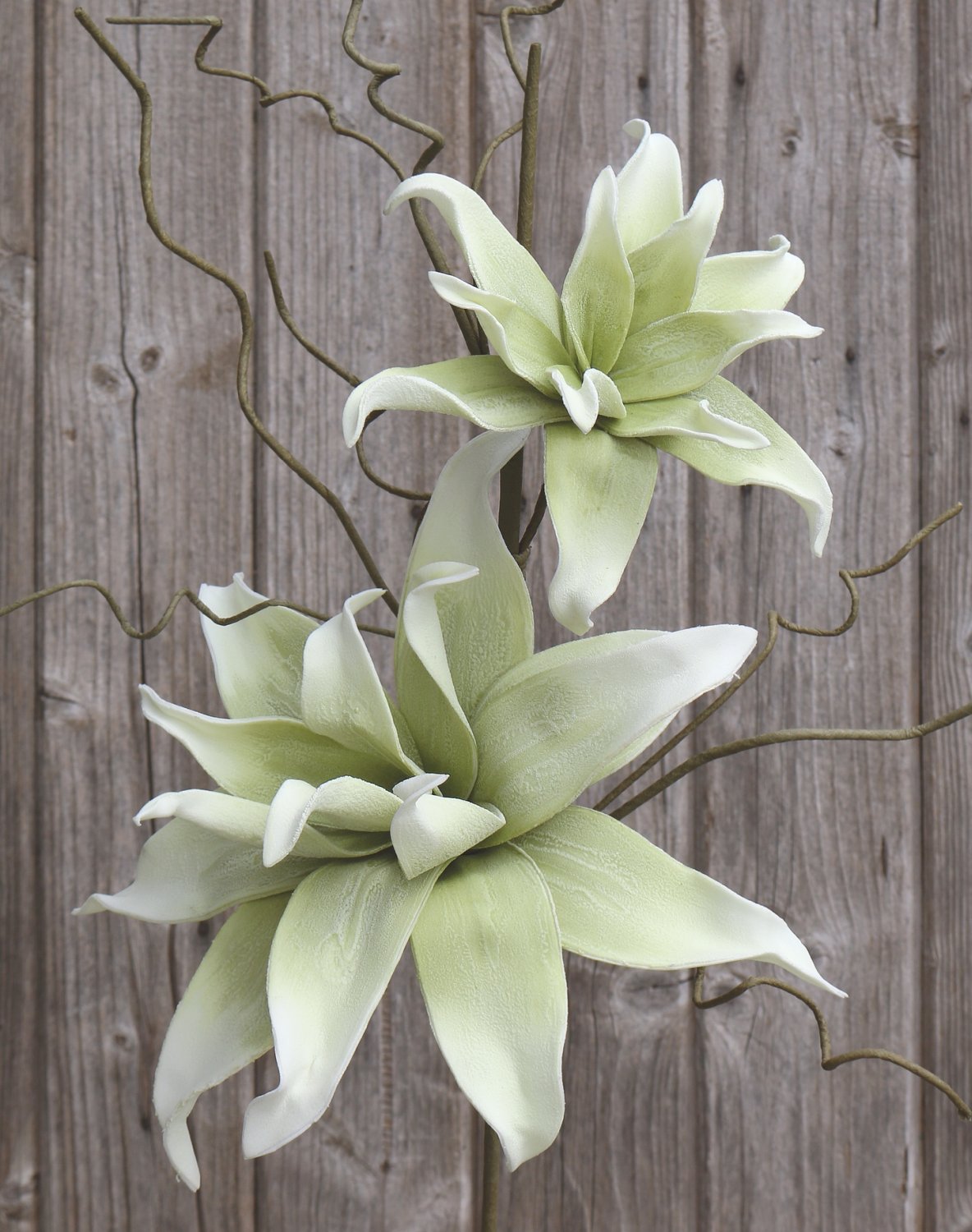 Rama floral artificial "soft flower", 2 flores, 105 cm, verde-blanco Rama floral artificial "soft flower", 2 flores, 105 cm, verde-blanco