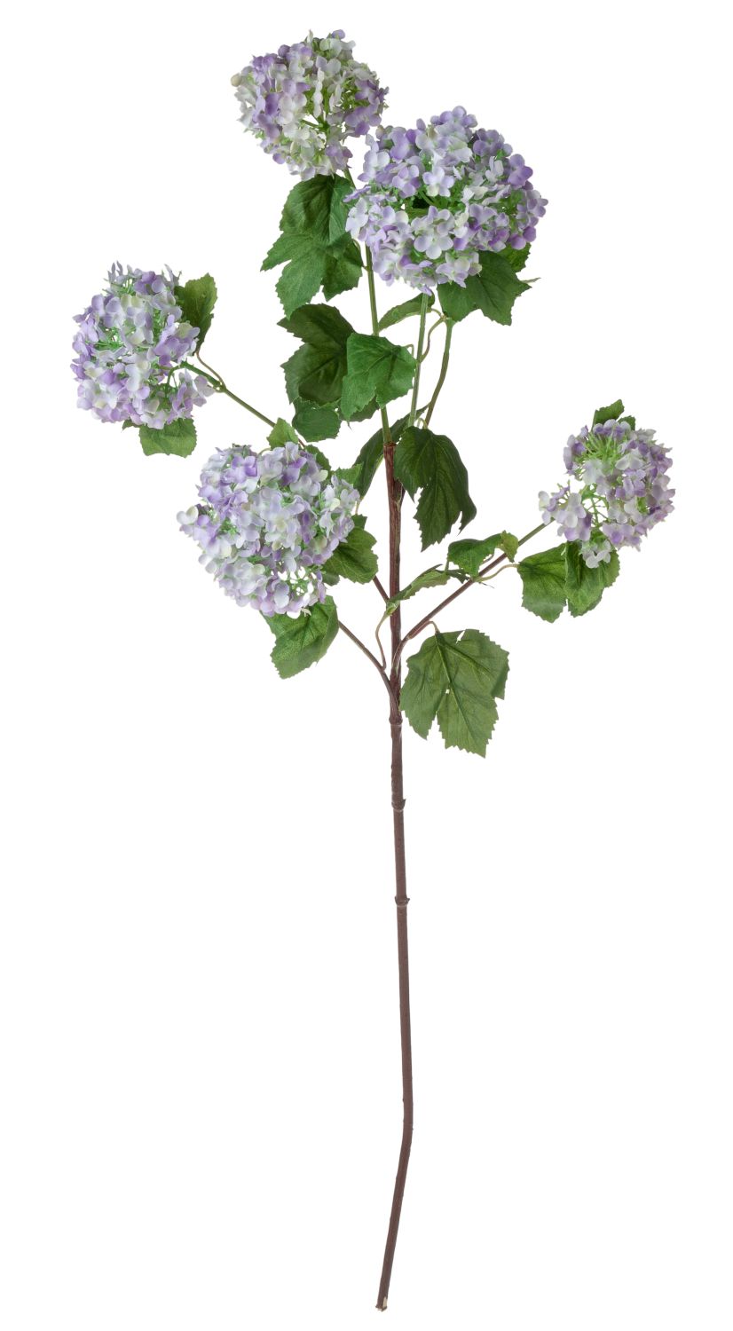 Decorative snowball branch, 84 cm, light purple