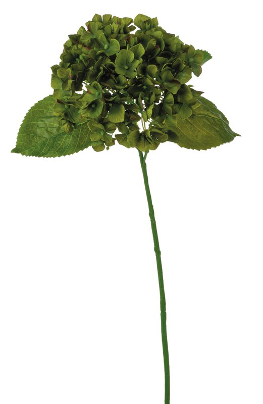 Kunstblume Hortensie, 56 cm, dunkelgrün