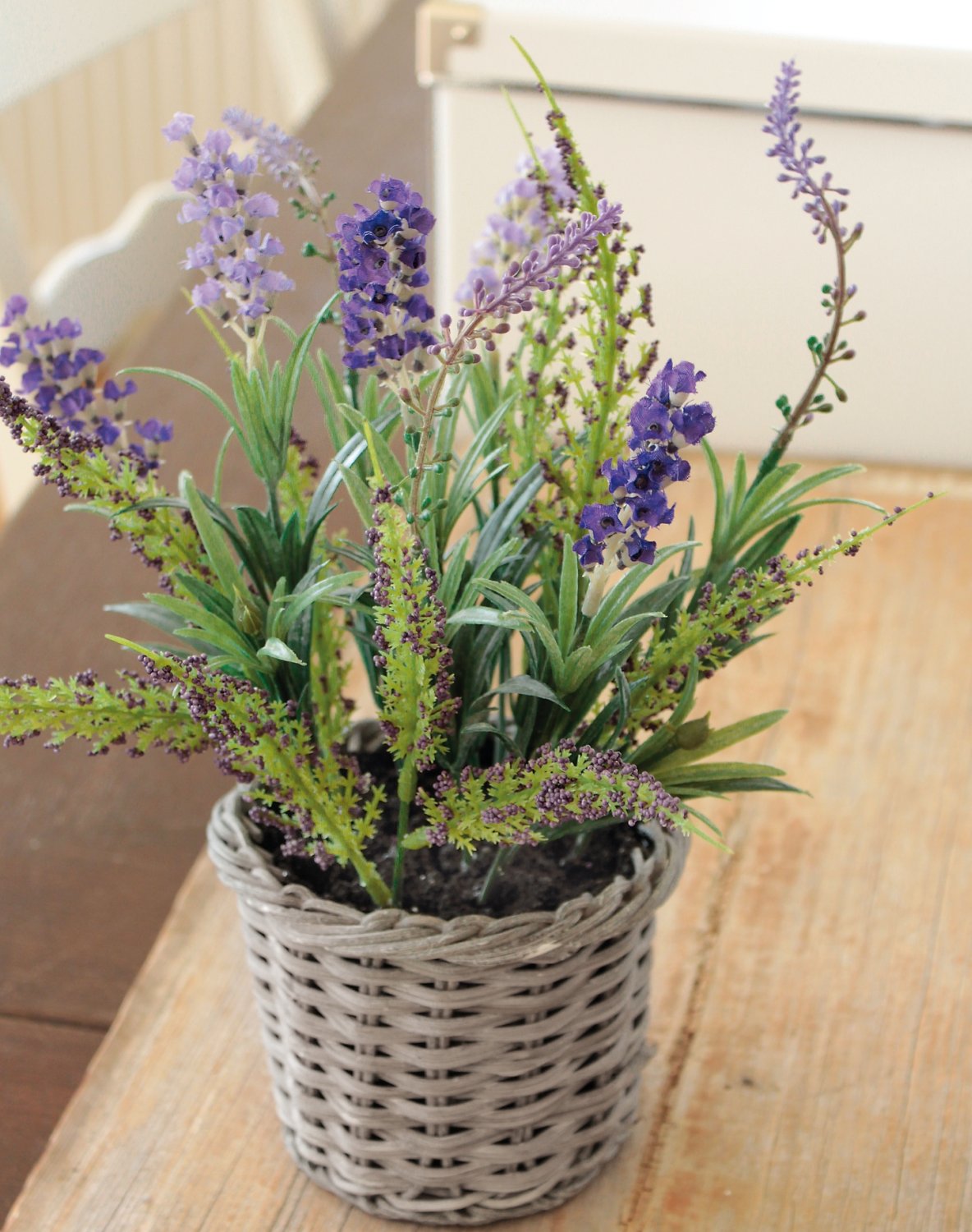 Künstlicher Lavendel im Korb, 30 cm, dunkelviolett