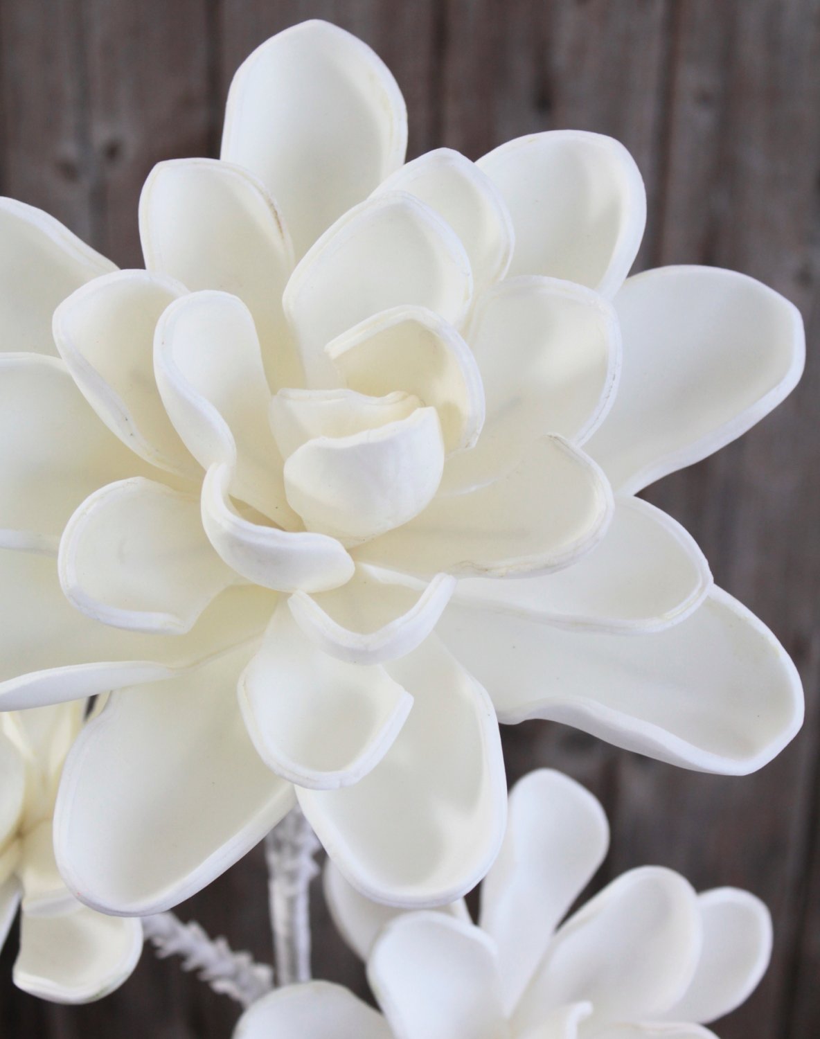 Künstliche Soft flower 'Echeveria', 95 cm, weiß