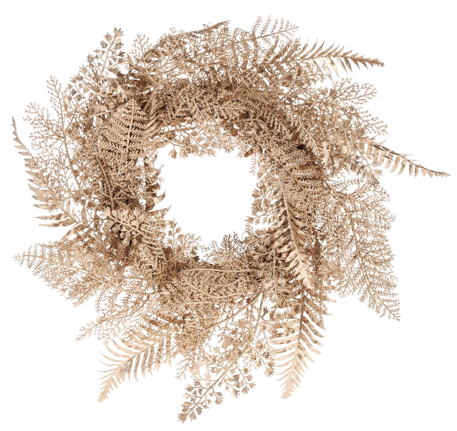 Artificial fern branch "Vintage", Ø 46 cm, champagne-camelie