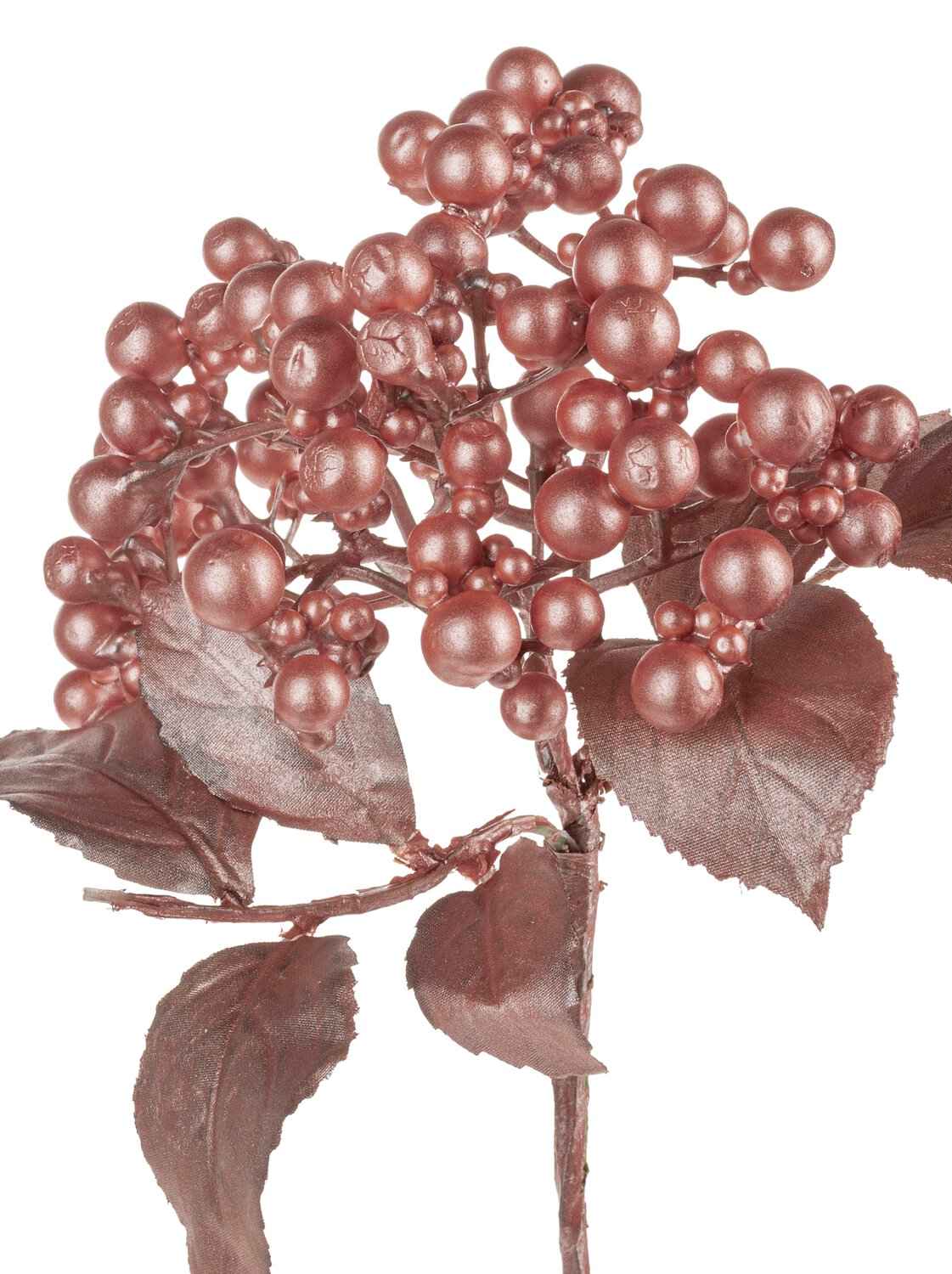 Deco berry branch "Vintage", 30cm, champagne-camelie