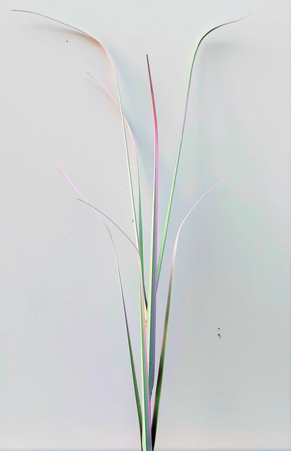 Artificial grass branch, 115 cm, green-pink