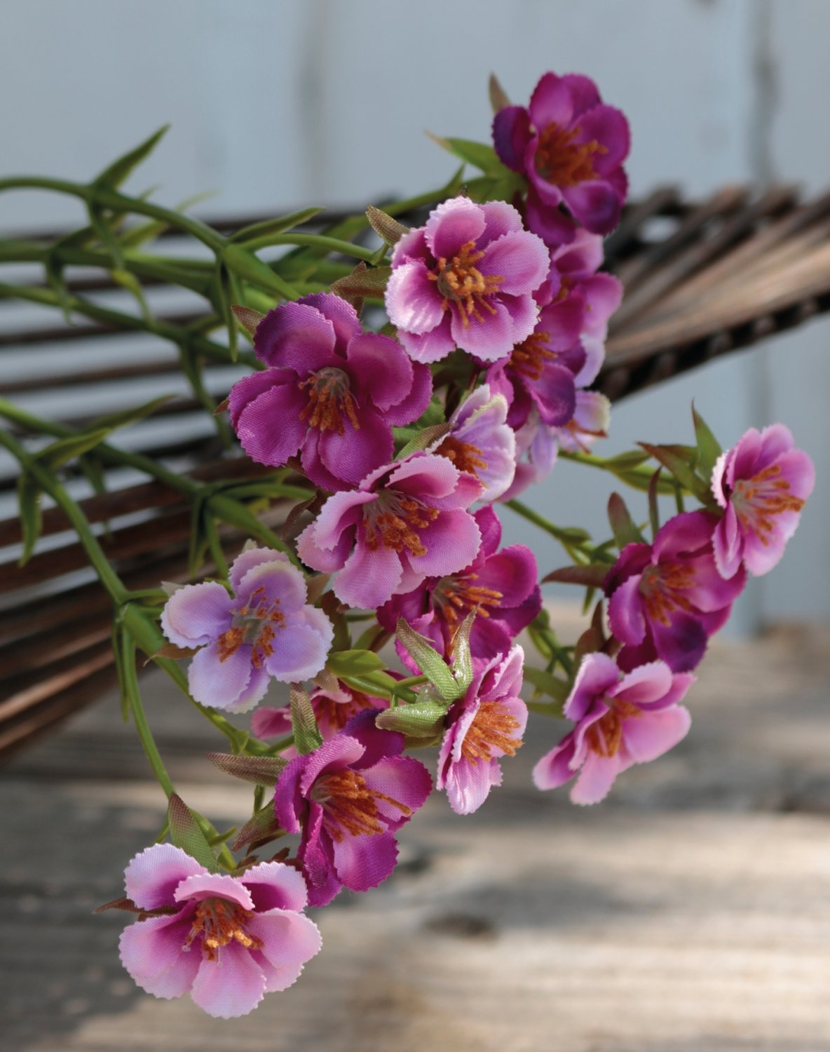 Mazzo di fiori di cera artificiale, 32 cm, viola chiaro-viola scuro