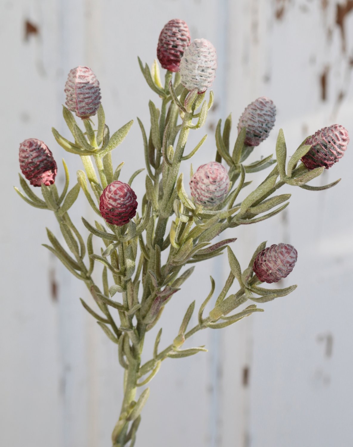 Artificial thistle, 45 cm, red-white