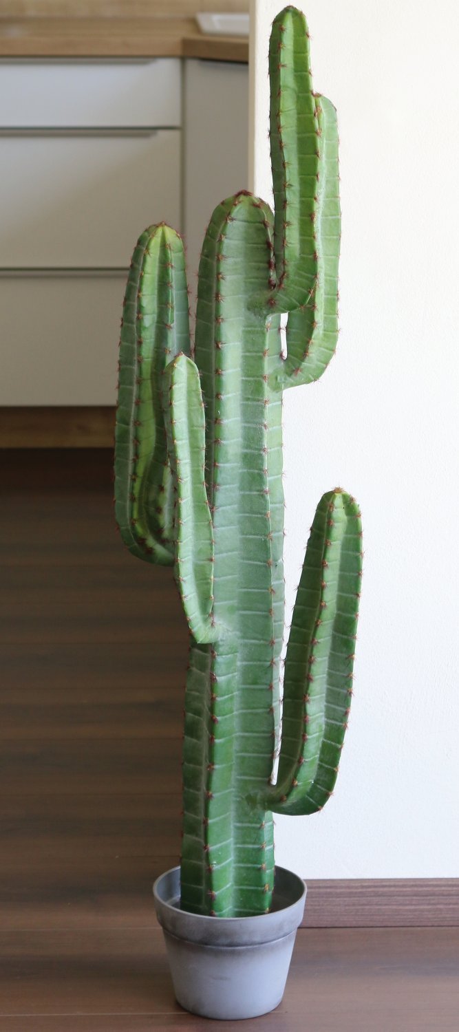 Artificial column cactus, potted, 114 cm, green