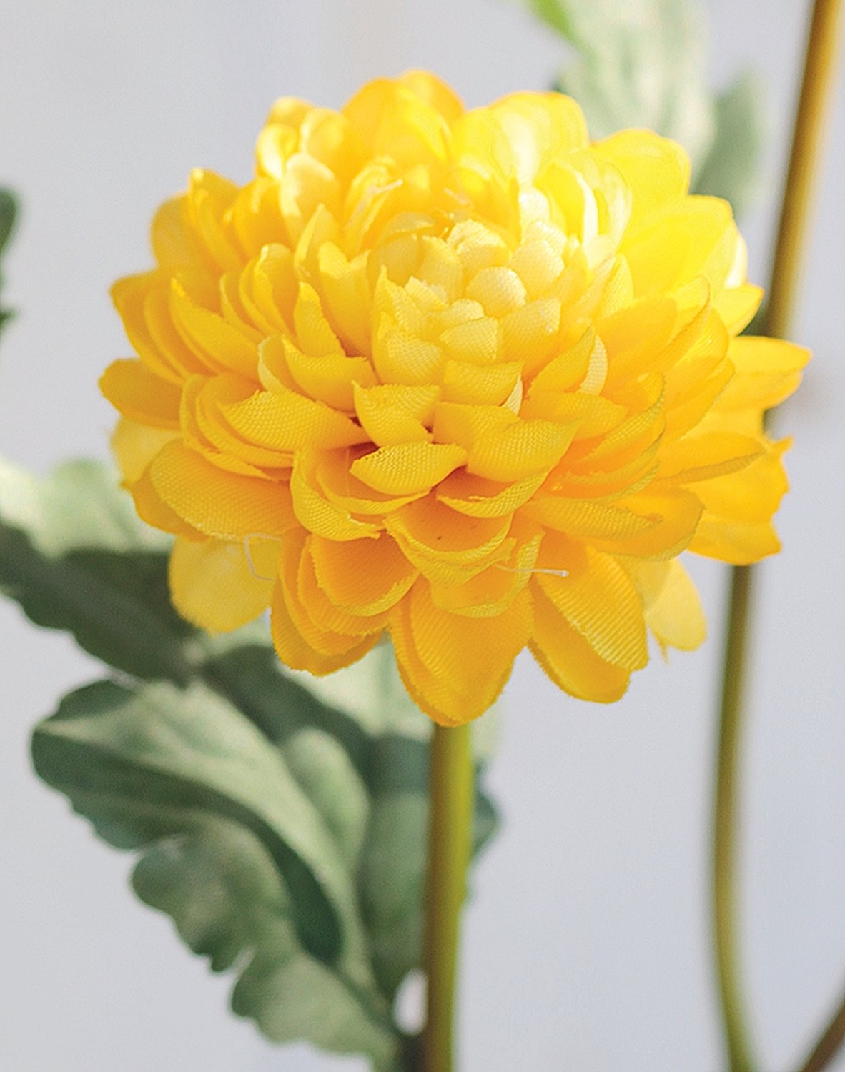 Faux Chrysanthemum, 5-flowers, 68 cm, yellow