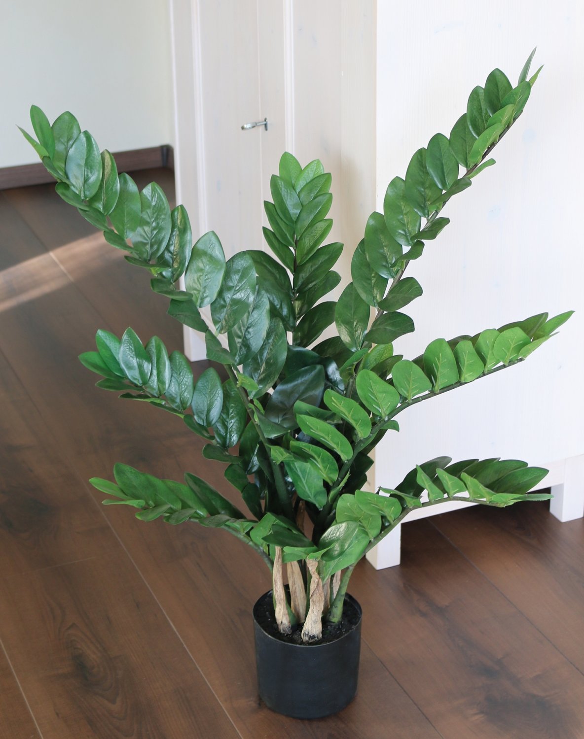 Künstliche Zamioculcas zamiifolia, 9-fach, getopft, 90 cm, grün