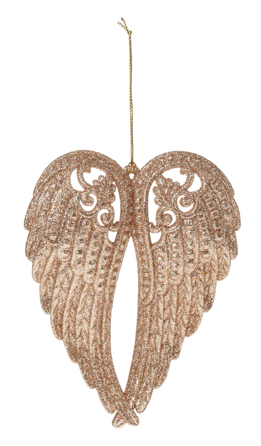 Deco angel wings made of acrylic material, 15 cm, thé-gold