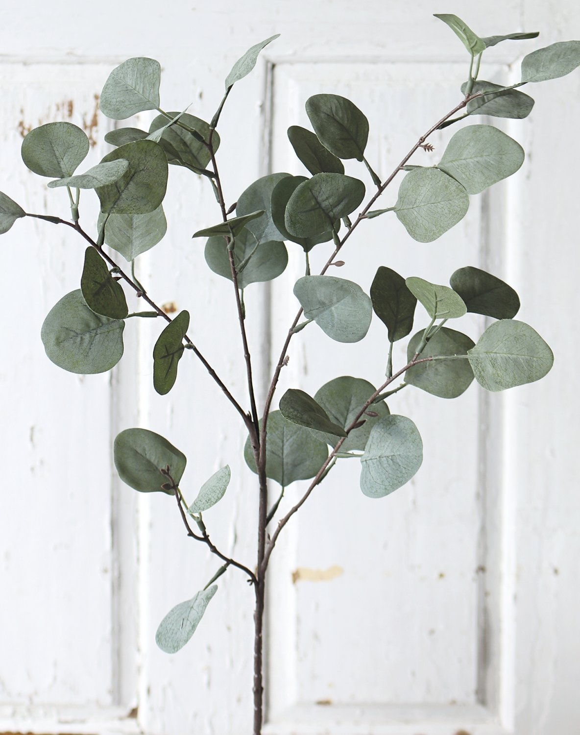 Künstlicher Eukalyptuszweig, 4-fach, 73 cm, dunkelgrün