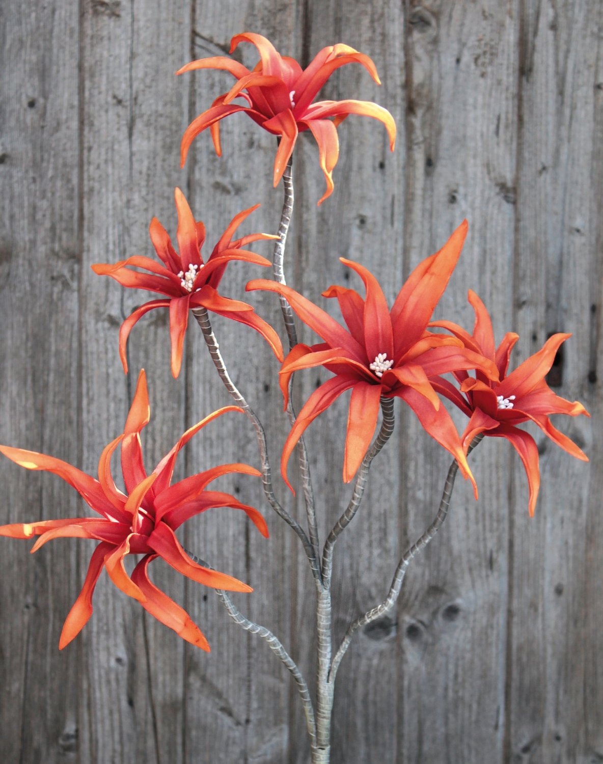 Künstliche Soft flower 'exotic', 5 Blüten, 115 cm, orange