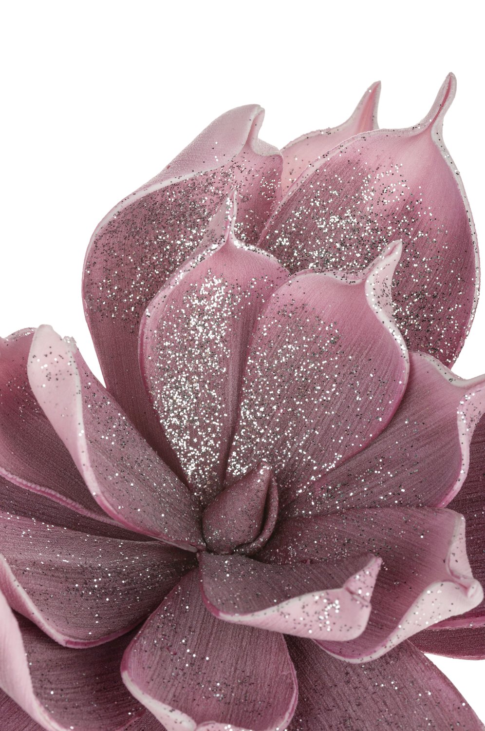 Deko Soft flower 'Aloe' mit Glitzer, 30 cm, antik-hellrosa