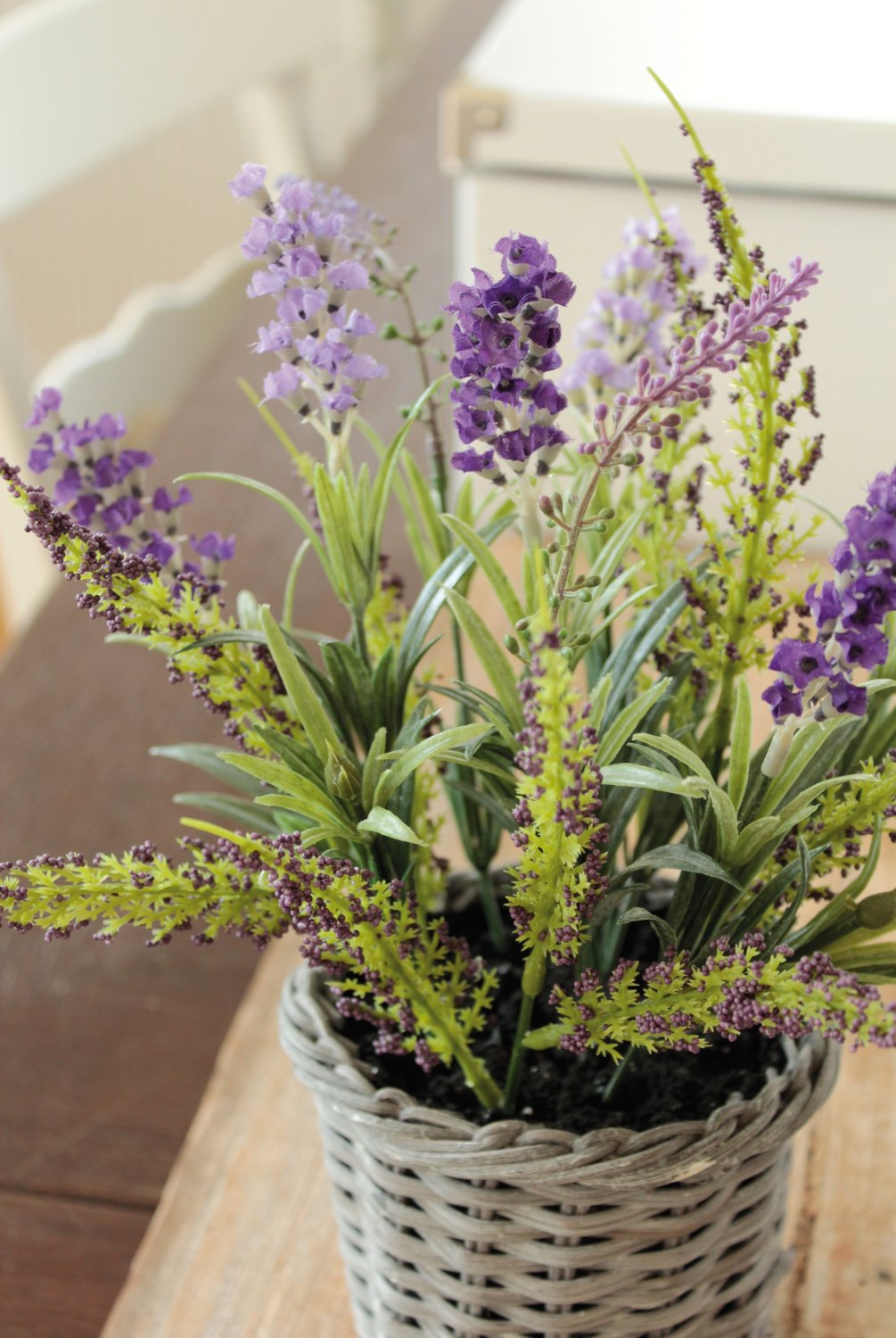 Künstlicher Lavendel im Korb, 30 cm, dunkelviolett