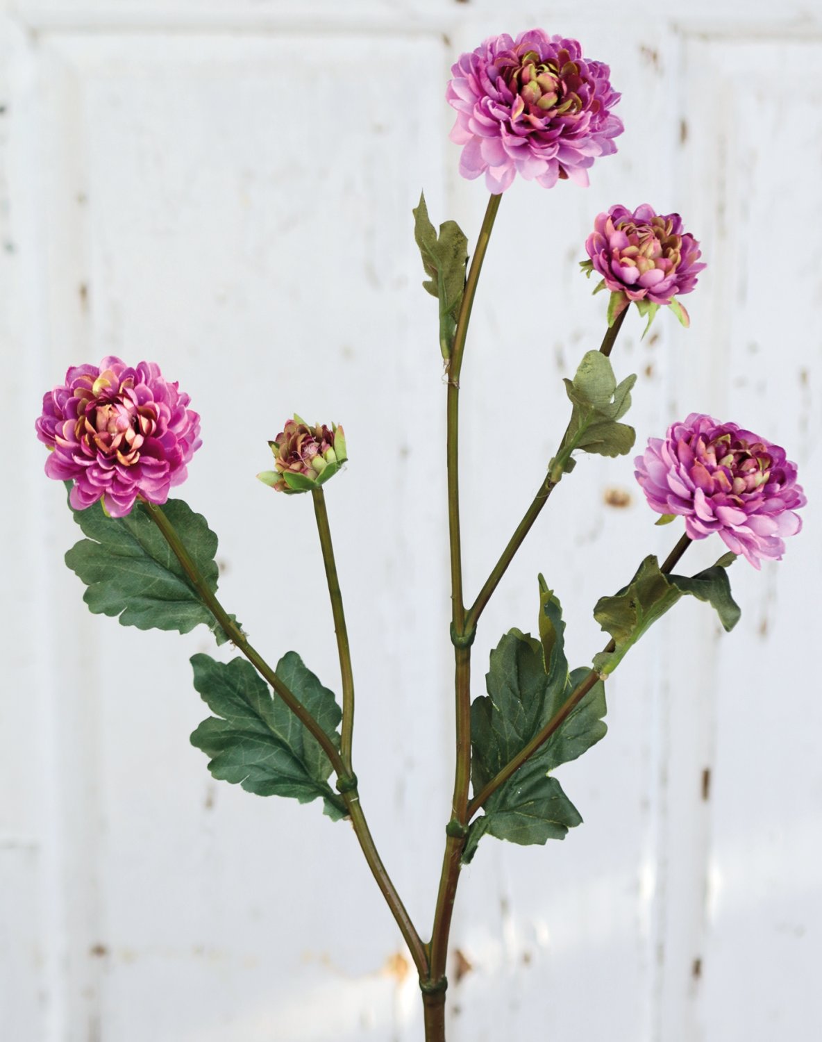 Faux Chrysanthemum, 5-flowers, 68 cm, violet-green