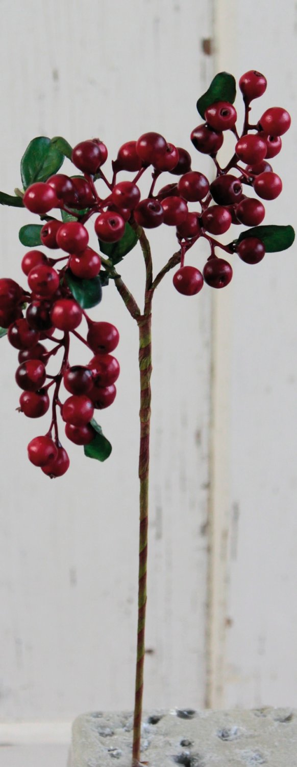 Faux berry stem, 35 cm, red