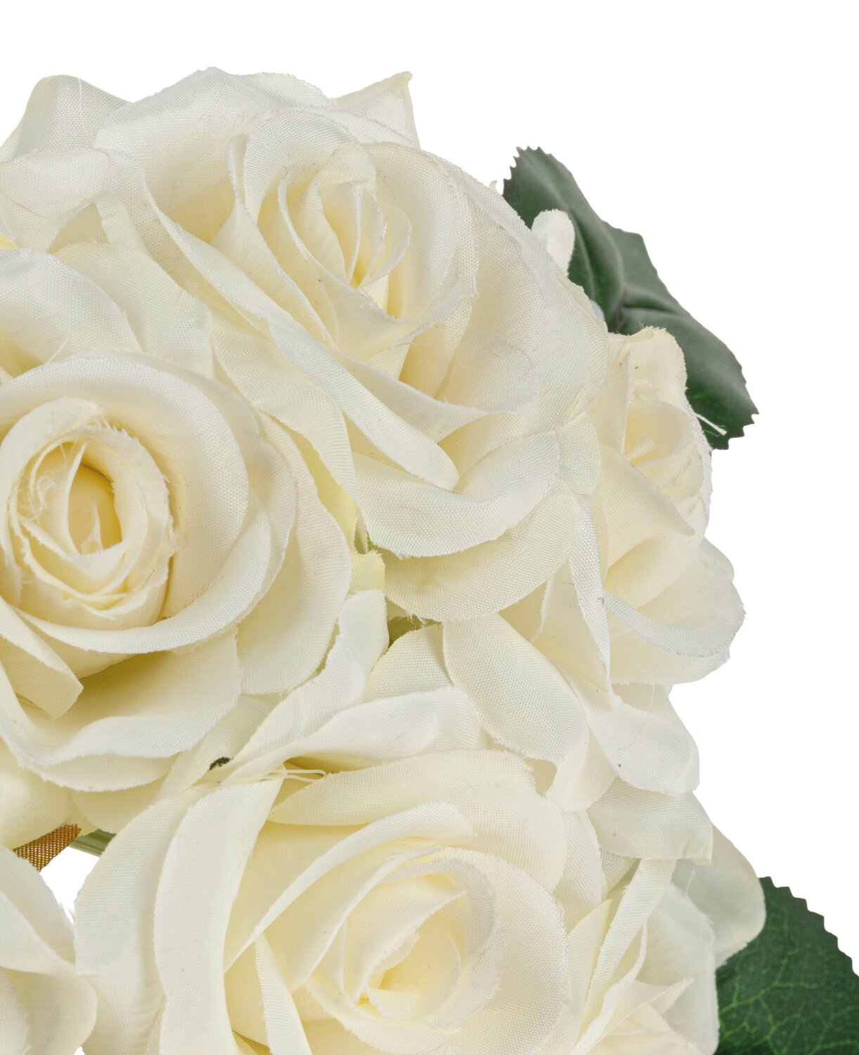 Artificial bouquet of 9 roses, 25 cm, cream-white